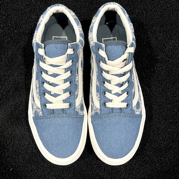 🔥 VANS Old Skool Stackform Denim Floral Platform Sneakers Women Sz 6 - PERFECT - Picture 10 of 14